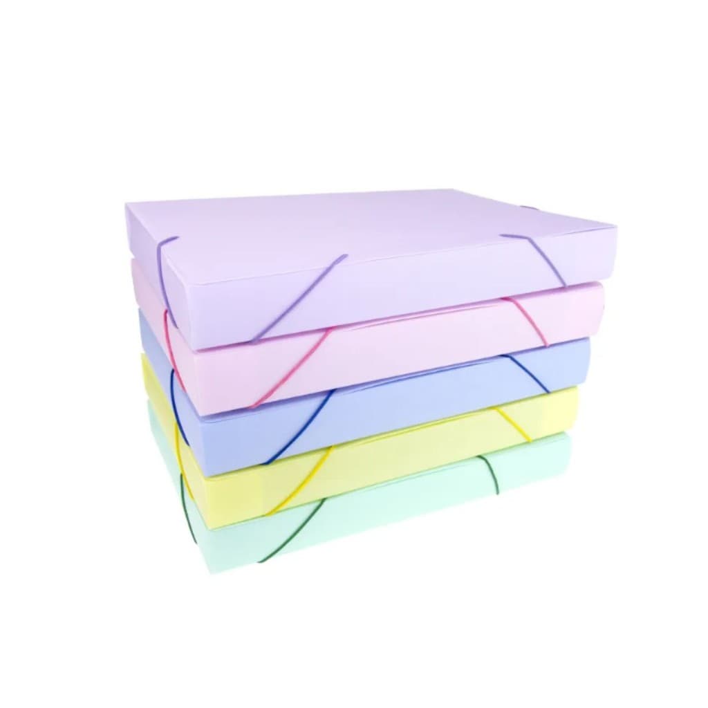 Kit 5 Pastas 5,5cm Aba Elast Organizadora De Papel A4 Oficio
