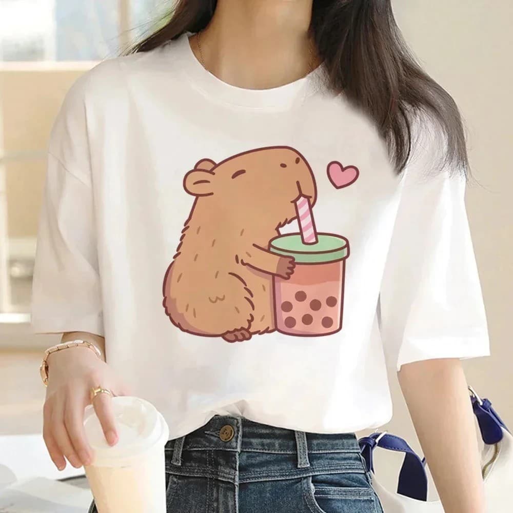 Camisa Camiseta Casual Capivaras Capybara Streetwear Blusa Unissex estilosa tendência