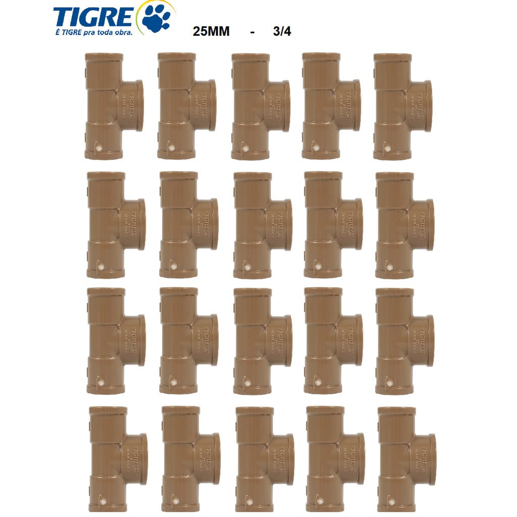 KIT 20 PEÇAS TE SOLD. 25MM TIGRE -AGUA