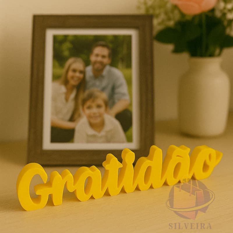 Enfeite Gratidão Decoração para Sala Mesa