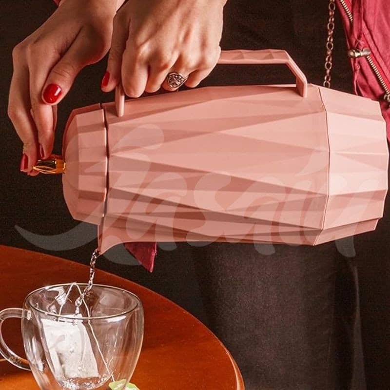 Garrafa Térmica Wolff Diamond de Plástico Rosa 1L Preto Branco 1L Garrafa Café 1l