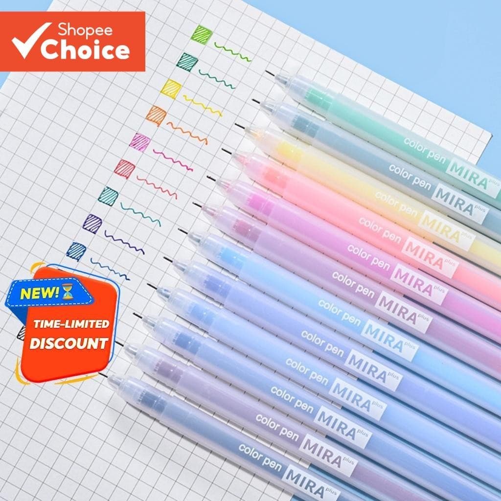 12 Peças/Caixa/12 Cores Caneta Neutra Esferográfica 0.5 Mm Ponta Fina Kawaii Fofa Material De Escritório Escrita Escolar