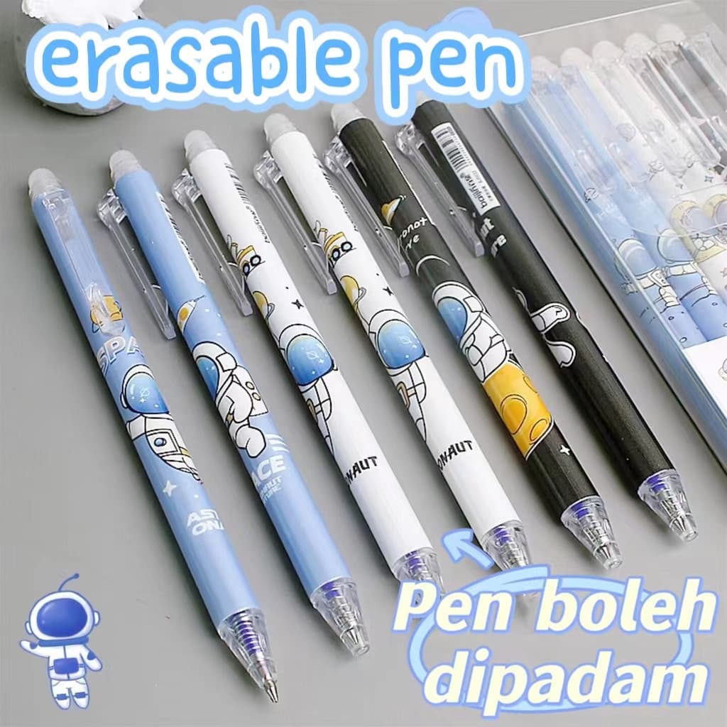 kit 3 Caneta Gel Apagável Tinta Mágica Bichinhos Fofos Astronauta Escola E Escritório Material De Escrita Papelaria