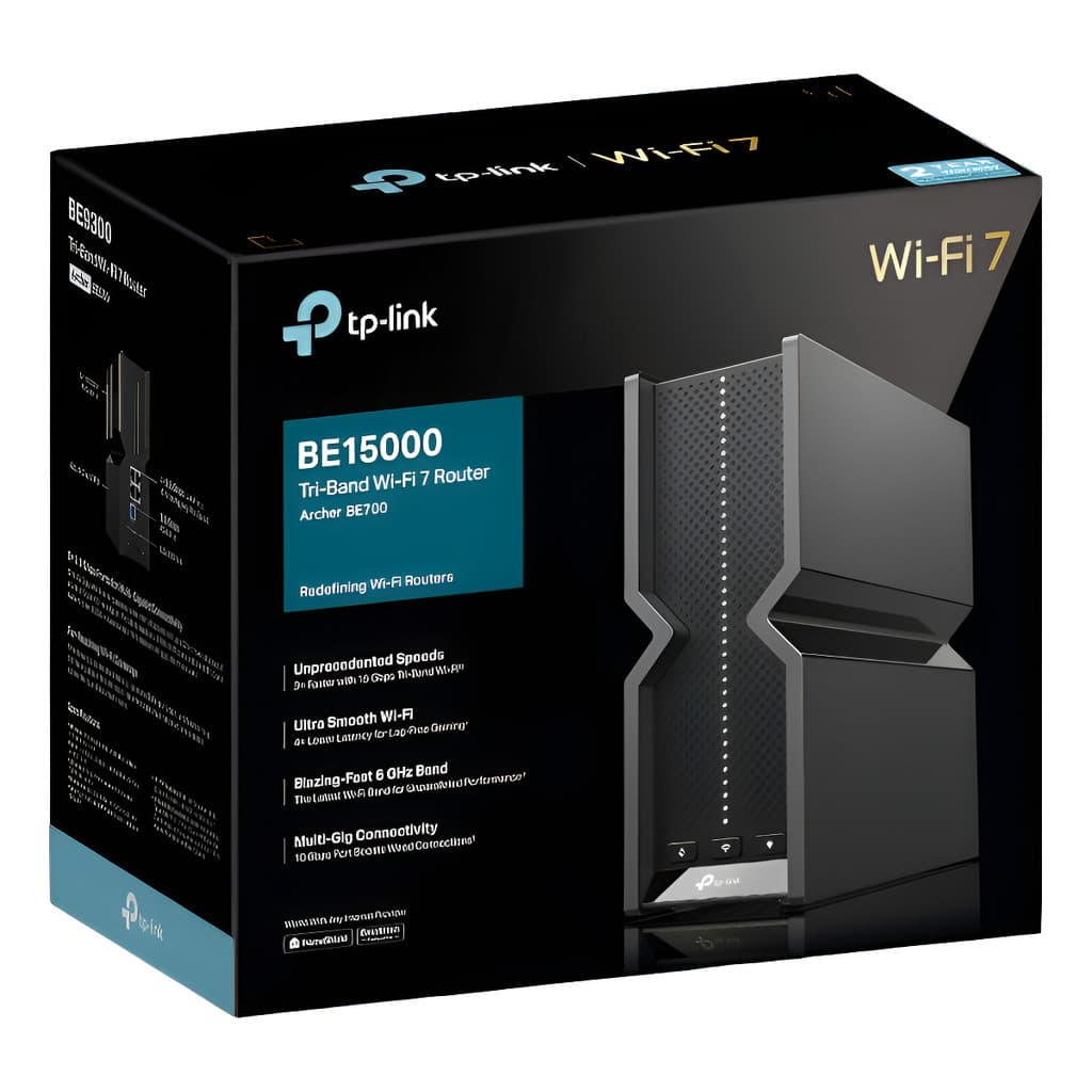 Roteador Tp-link Archer Be700 Wi-fi 7 Tri-band 15gbps Preto