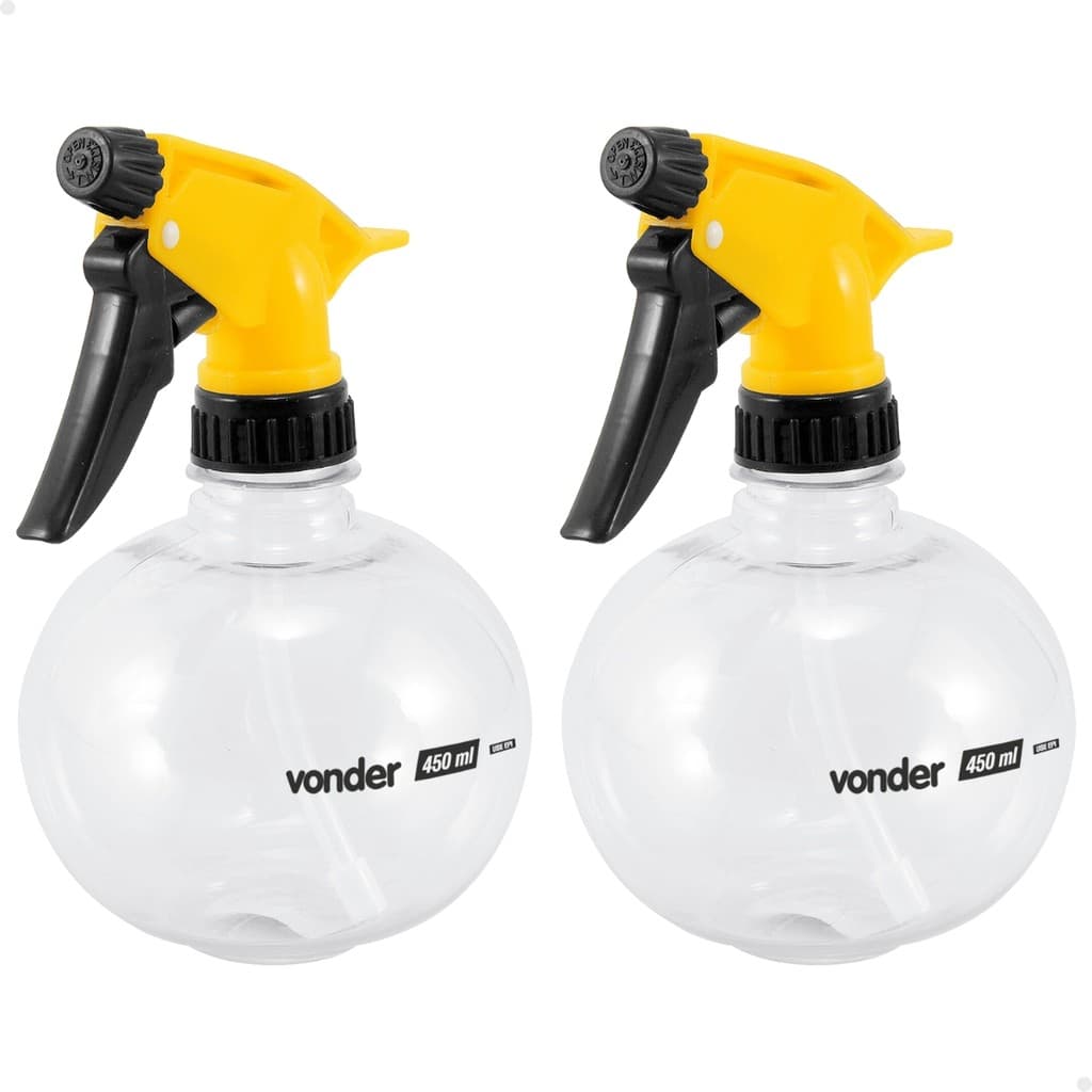 Kit 02 Borrifador e Pulverizador 450ml Vonder Agua Limpeza