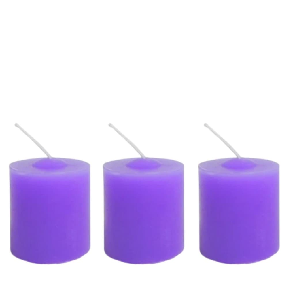 Kit 3 Velas Perfumadas De 1 Dia - Aroma Lavanda