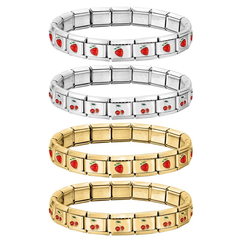 Stainless Steel Module DIY Splicing Men Women Titanium Italian Bracelets Jewelry Y2k Customizable Pictures Available