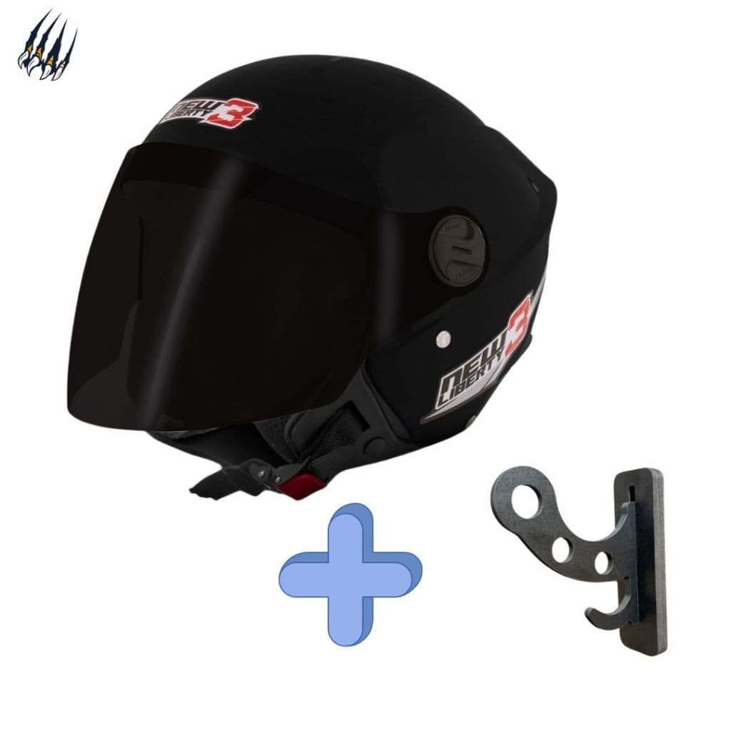Combo Suporte Capacete ProTork New Three + Kit Capacete Aberto Moto