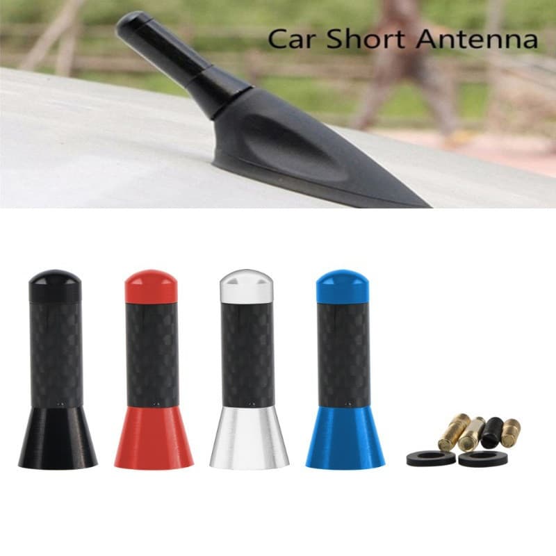Antena de Metal modificada de 3.5cm, fibra de carbono, decoração de fibra de carbono, antena de carro, decoração, antena