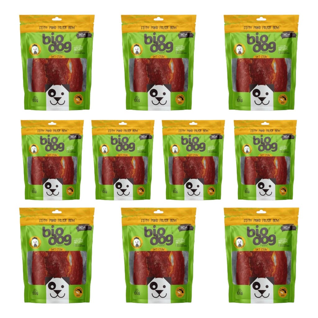 10x Petisco Gourmet Biodog Soft Steak Para Cães -frango 100g