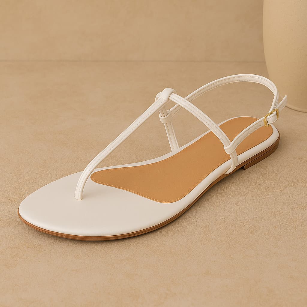 Sandalia Feminina Rasteirinha Fio Basica Branco Sandália Branca Off-White