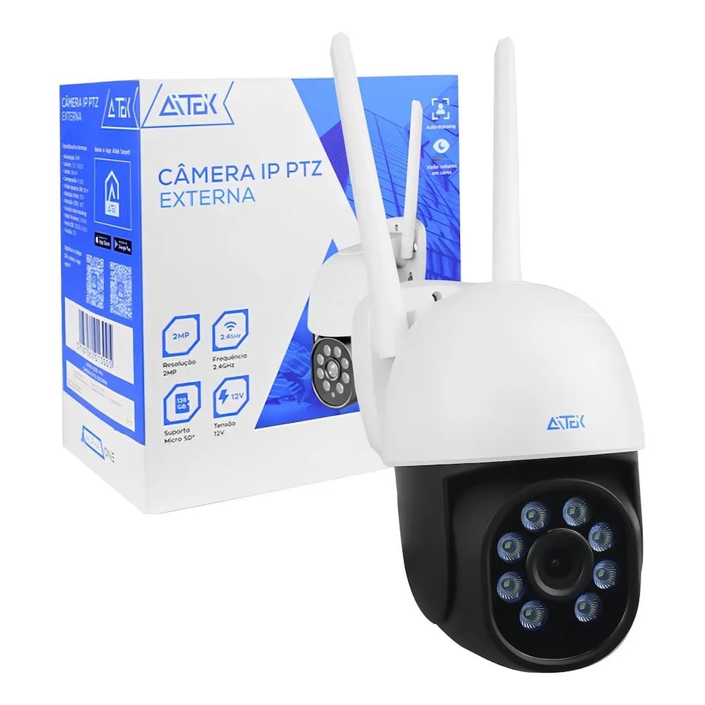 CÂMERA INTELIGENTE 360 WI-FI EXTERNA 1080P FULLHD 2MP ONVIF APP TUYA ALPHA-1120B-PRO AITEK