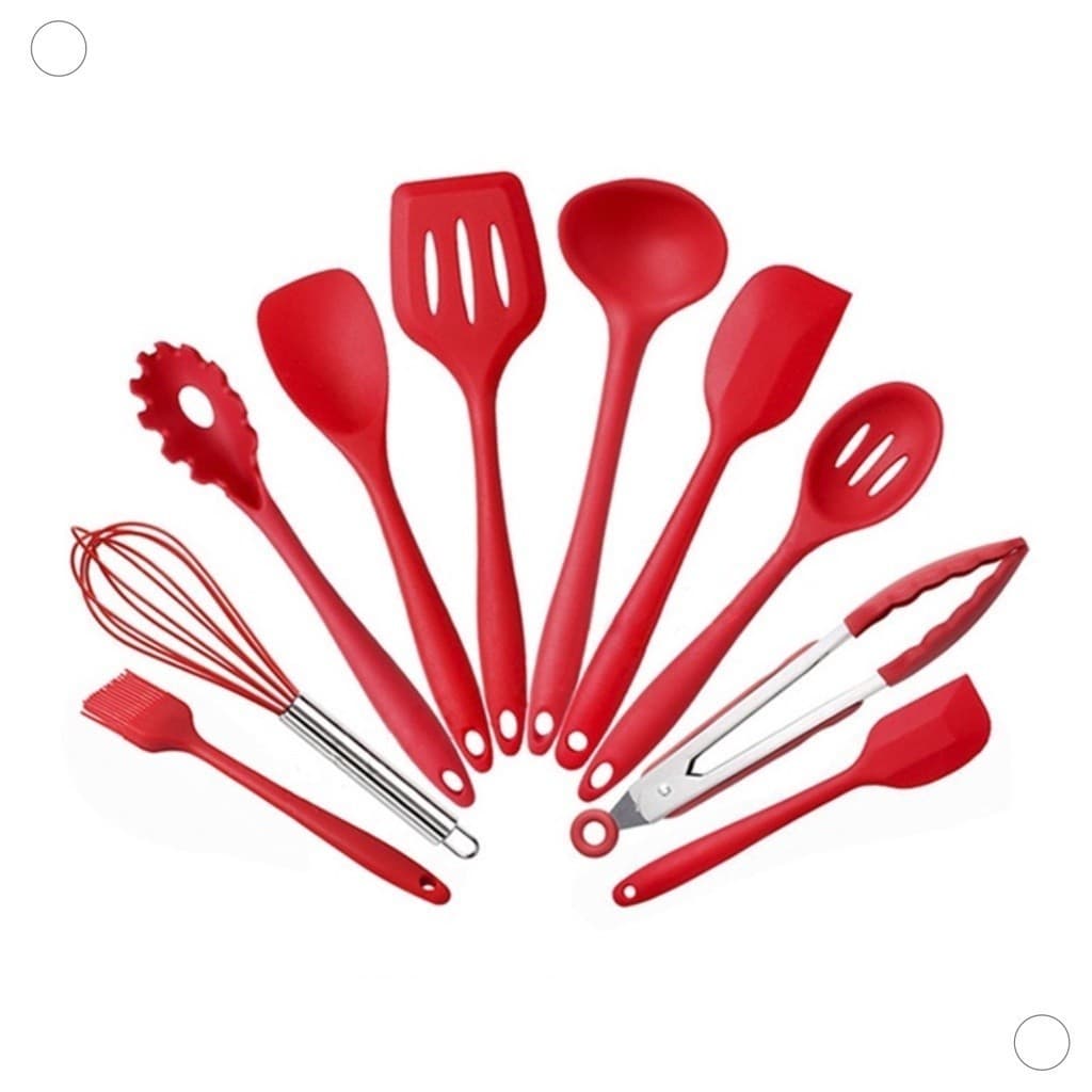 Conjunto Kit de Utensílios de Cozinha de Silicone Original - 10 peças Jogo Completo para Cozinha