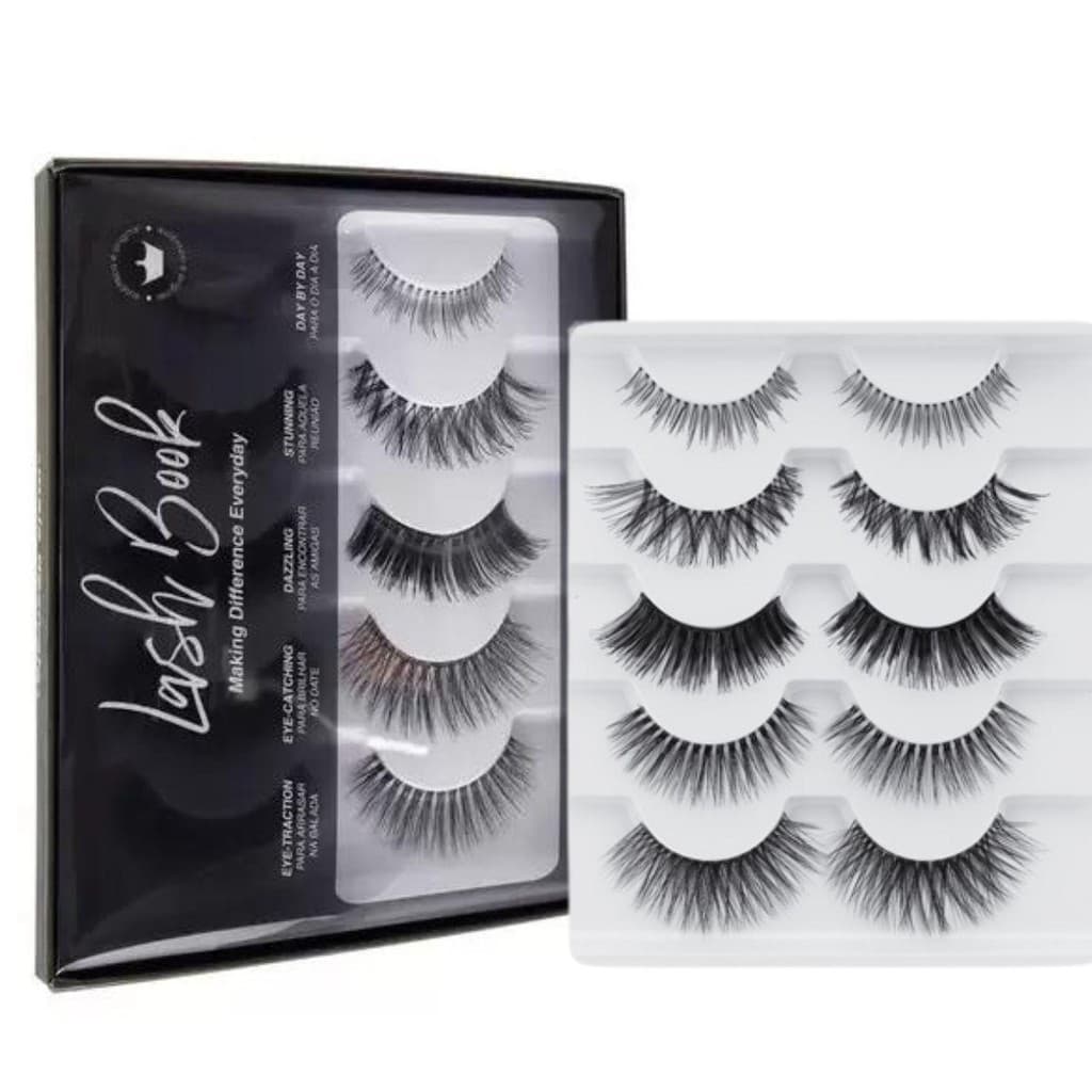 CÍLIOS POSTIÇOS MACRILAN LASH BOOK C/5 PARES CÓD.EB101