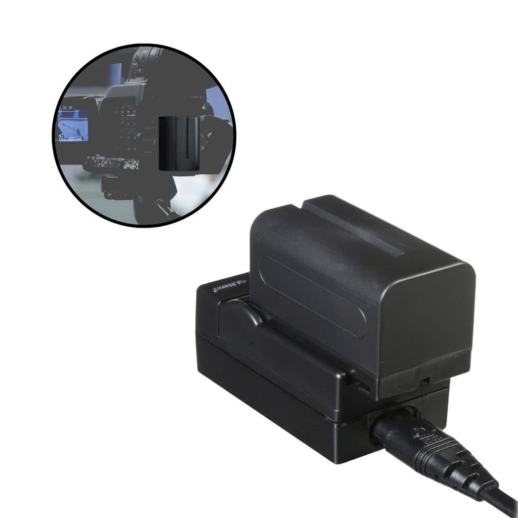 Kit Bateria NP-F750/F770 4400 para Iluminadores e Filmadoras com Carregador CAR-NPF970