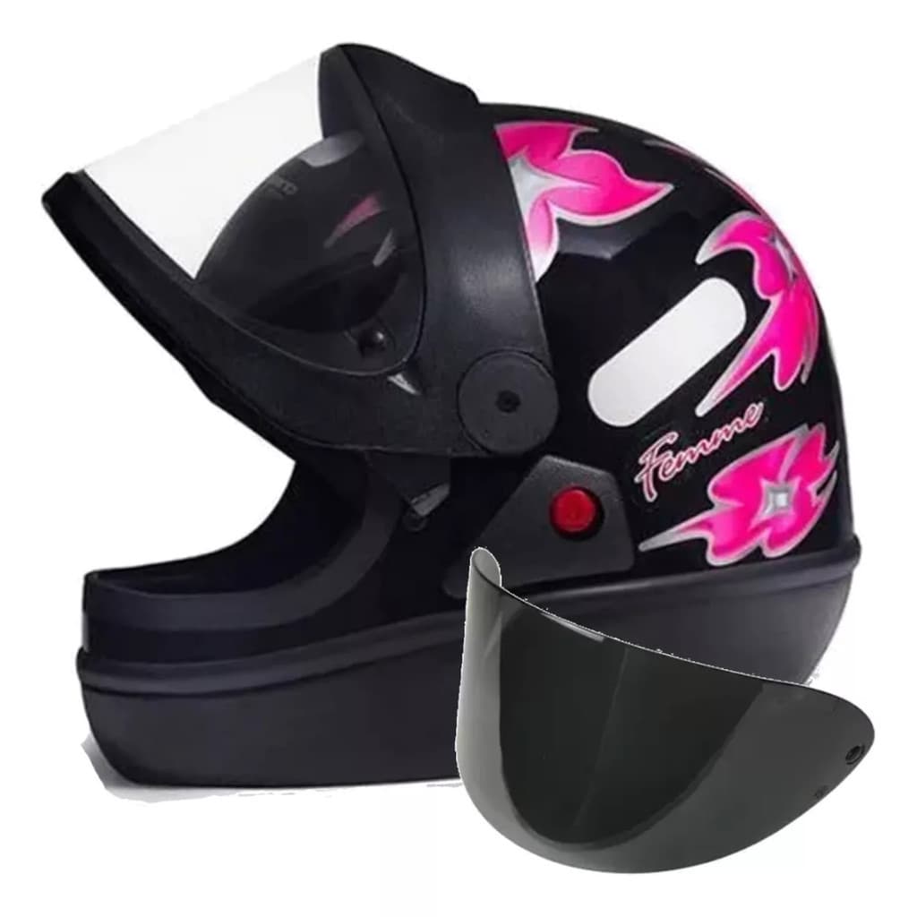 Capacete Feminino San Marino Femme Preto Mais Viseira Fume