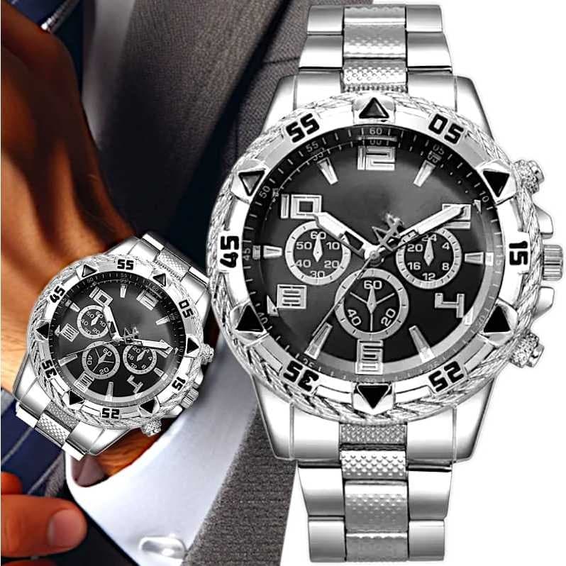 Kit 2 Relogios Masculino Pulseira Em Aço + Pulseira  Personalizada Kit 2 Relógio Masculino Pulseira