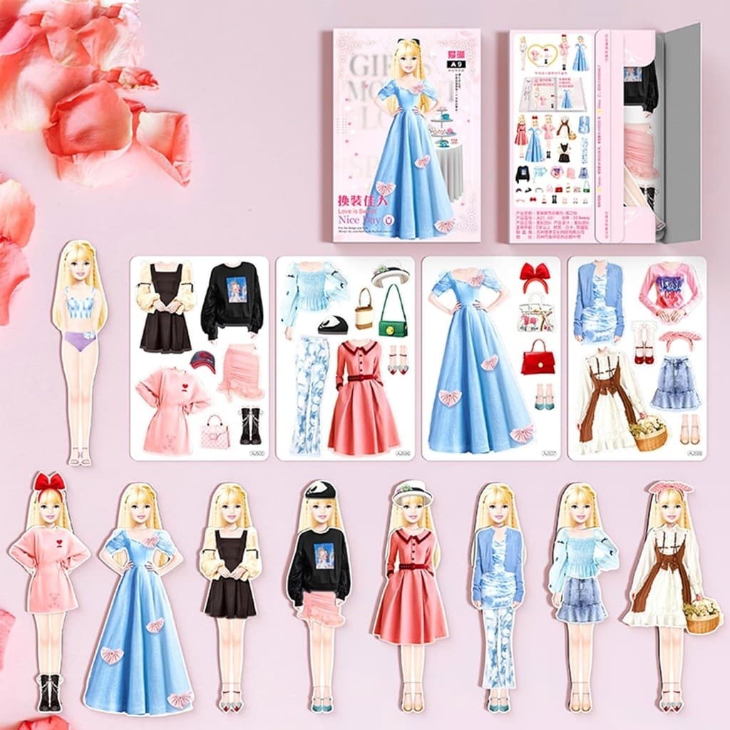 Magnetic Dress Up Faking Play Clothes Toys Magnetic Stickers Paper Created Imagine Set  Magnetic Dress Paper Doll