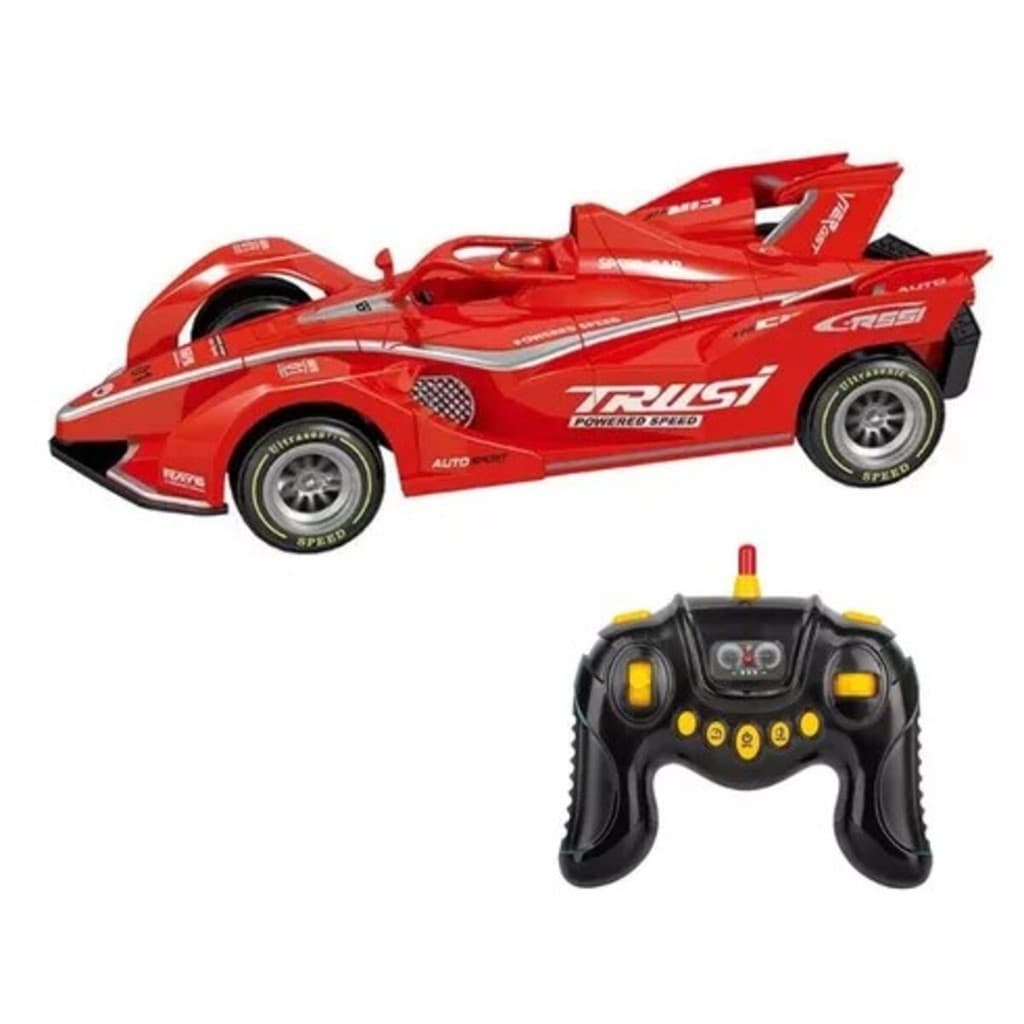Carrinho Controle Remoto Ferrari F1 com Fumaça, Luzes, Sons, Bateria Recarregável e Controle 7 Funções