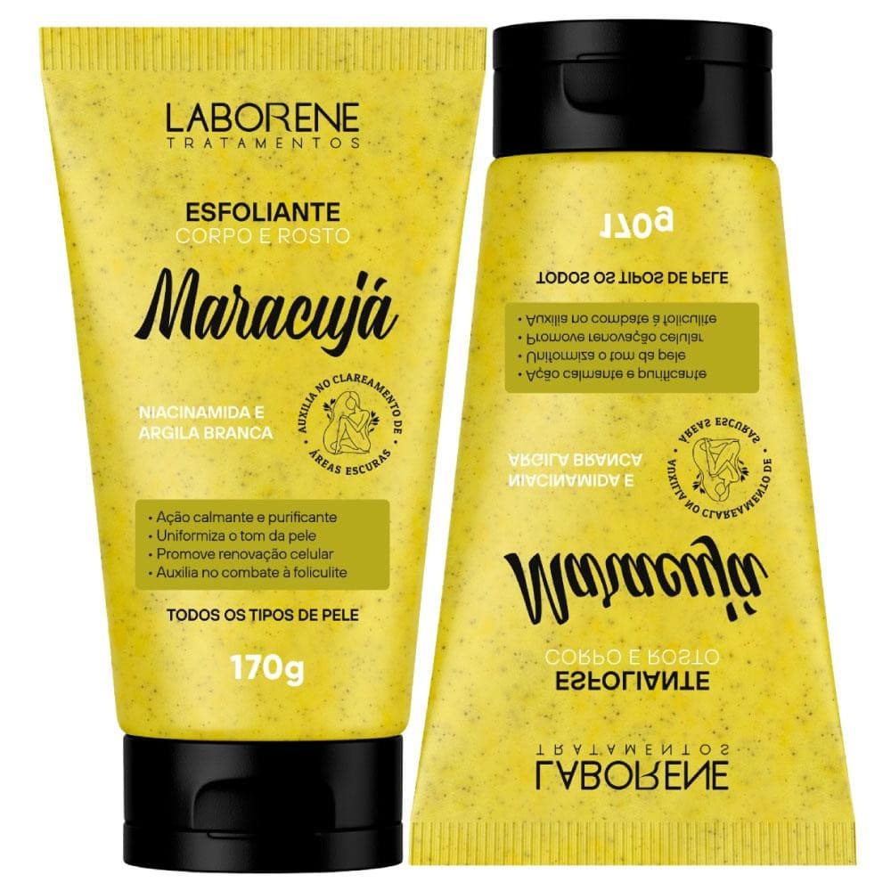 Kit 02 Esfoliante Corporal e Facial Maracujá Laborene 170g