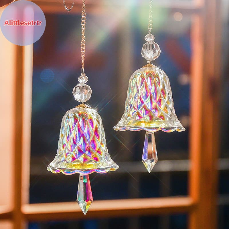 Tlesettrtr Cristal Sinos De Vento Suncatcher Música Vidro Prisma Chuva Fabricante Carro Pingente Janela Decoração Do Jar