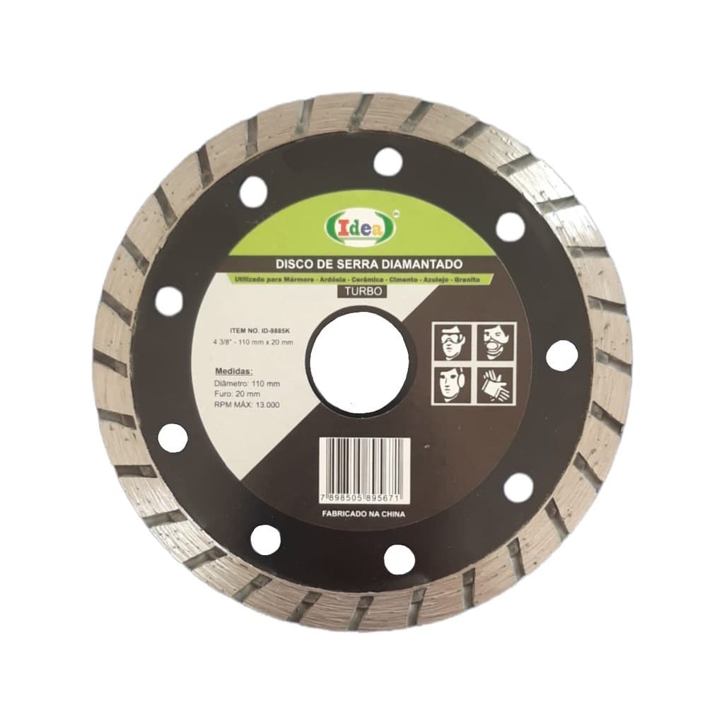 Disco De Corte Diamantado Turbo Disco De Serra Mármore Cerâmica Parede Pedra Reboco Concreto Disco Corte Esmerilhadeira