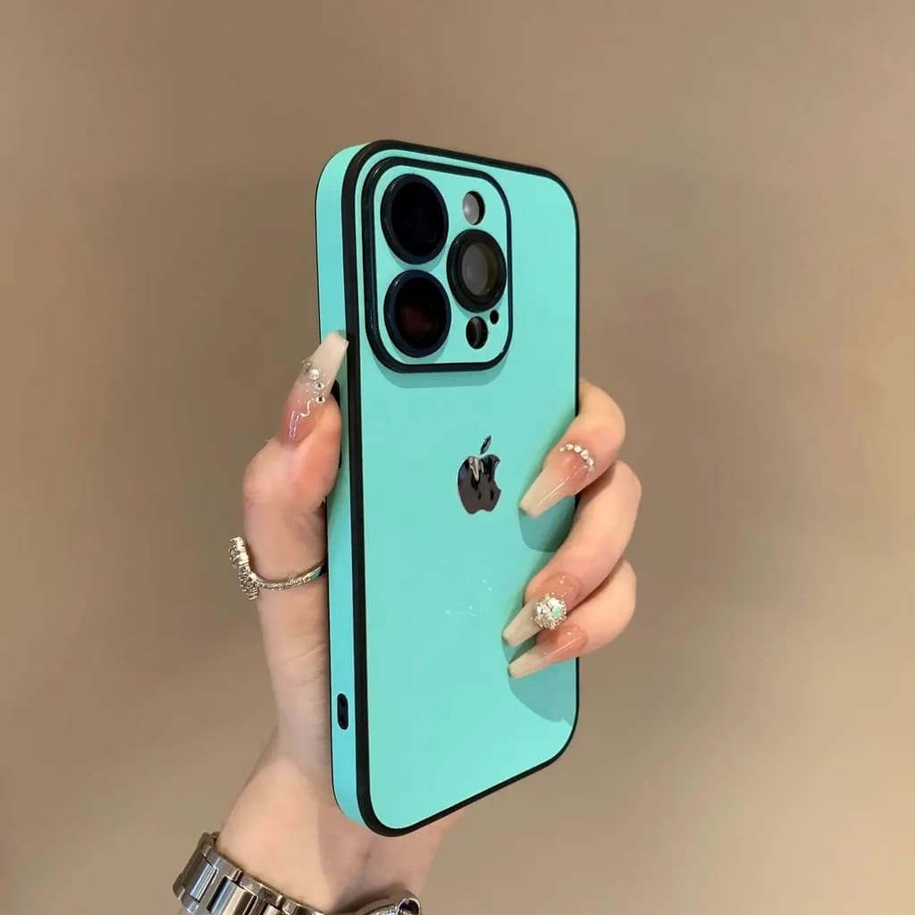 High-end vem com filme de lente de couro de cor sólida iPhone16 Apple 15Promax Phone Case 14 All-Inclusive 13 Hard 12
