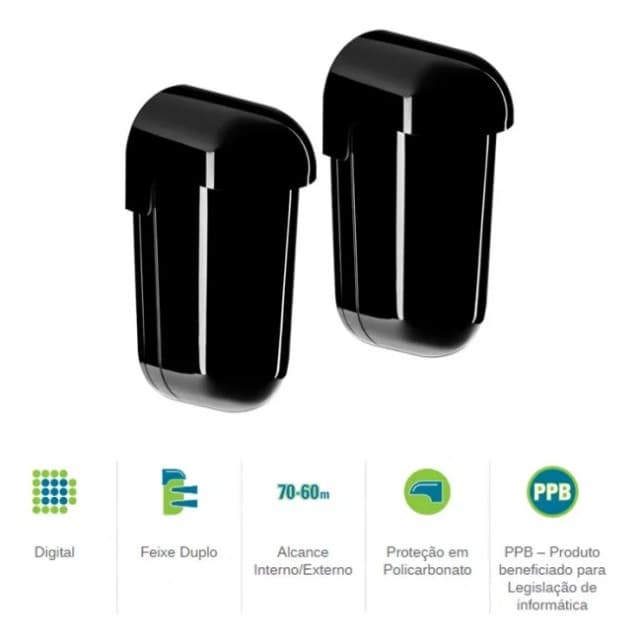 Sensor IVA Barreira Duplo Feixe 70 Metros IR 4004 Digital Sulton