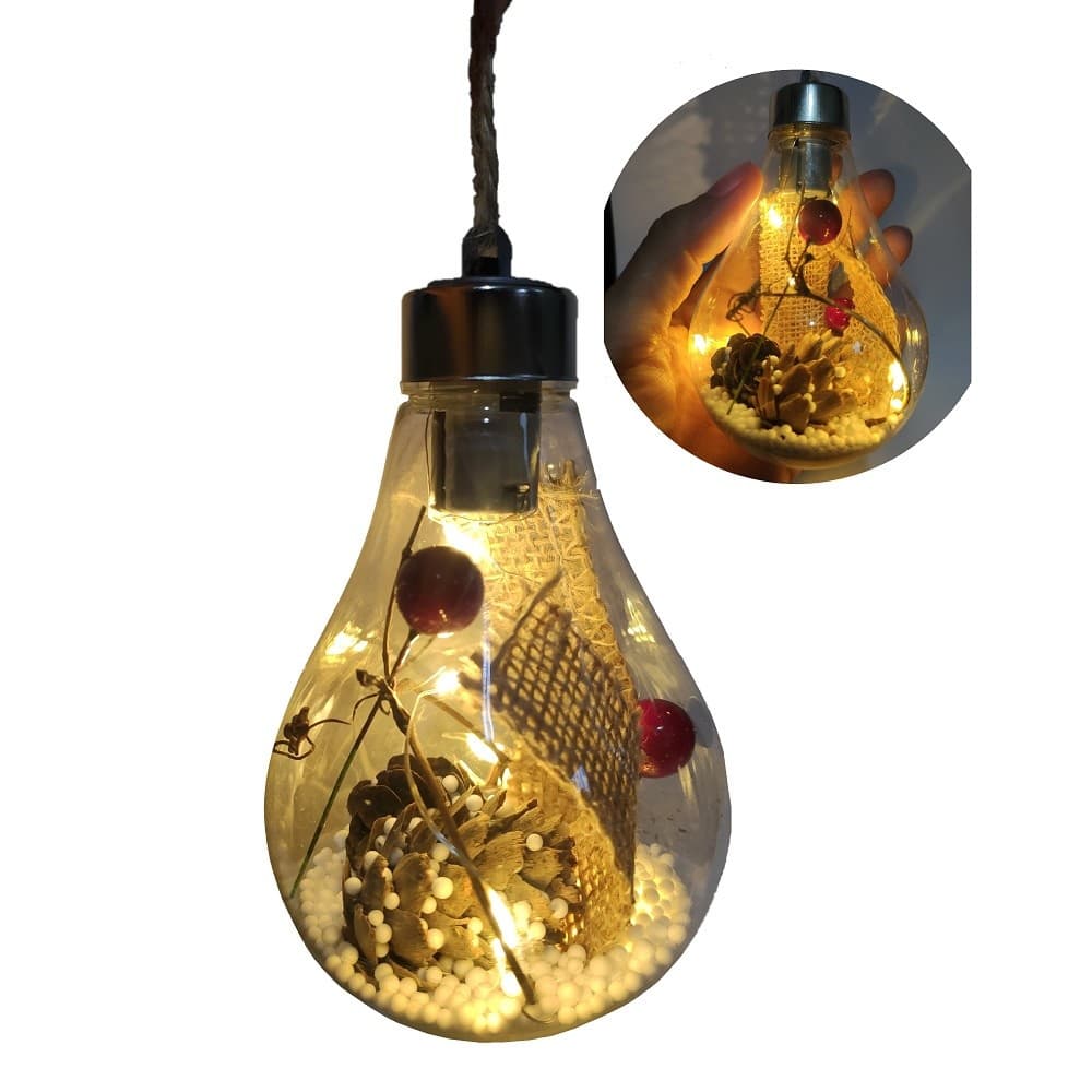 ENFEITE NATALINO LAMPADA LED ÁRVORE NATAL DECORAÇÃO LUZ PINHA M2