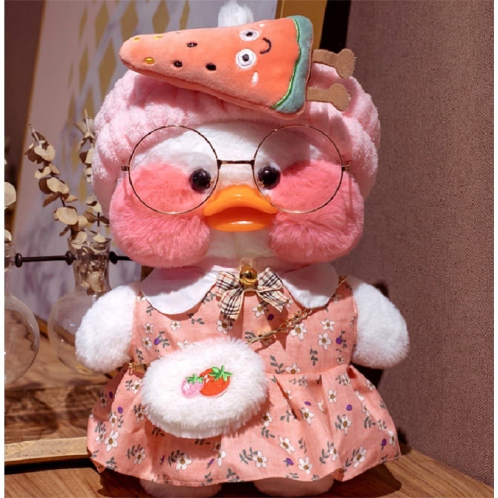 Novo Pato Lalafanfan 30cm Boneca Fofo Lafan Brinquedo Crianças Combinando Roupas Óculos Presentes Envio Rápido HSZO
