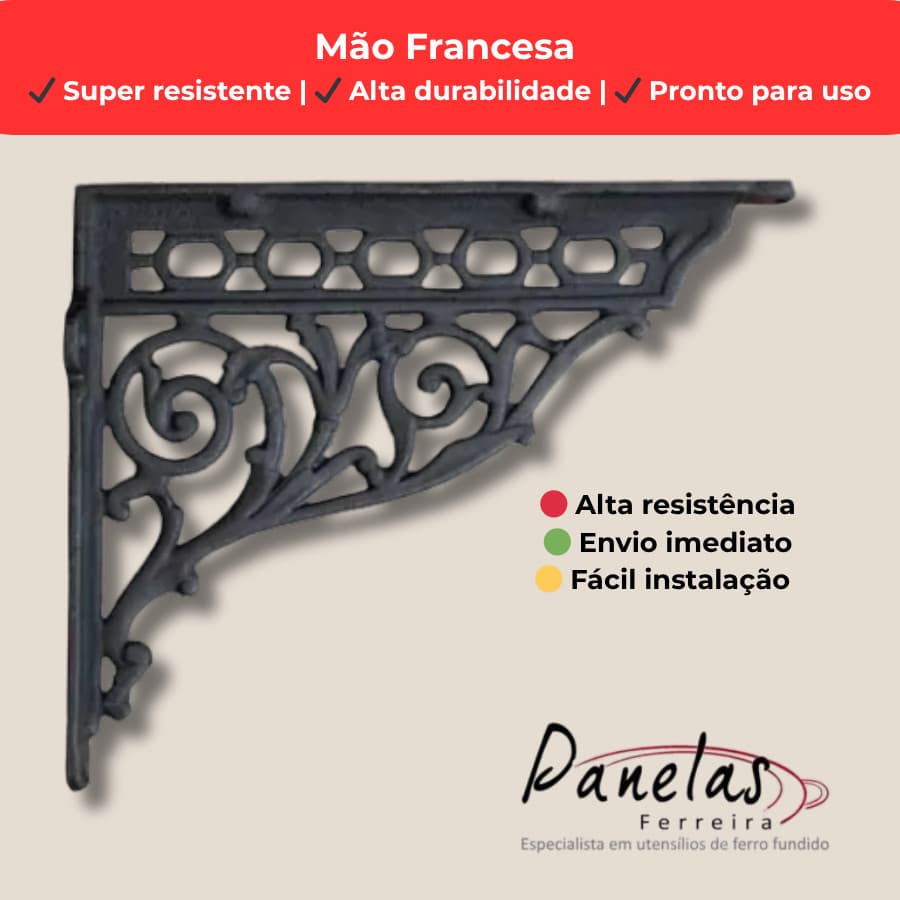 Mão Francesa De Ferro 28x35 Resistente Cantoneira Resistente Suporte Decorativo Suporte Para Prateleira