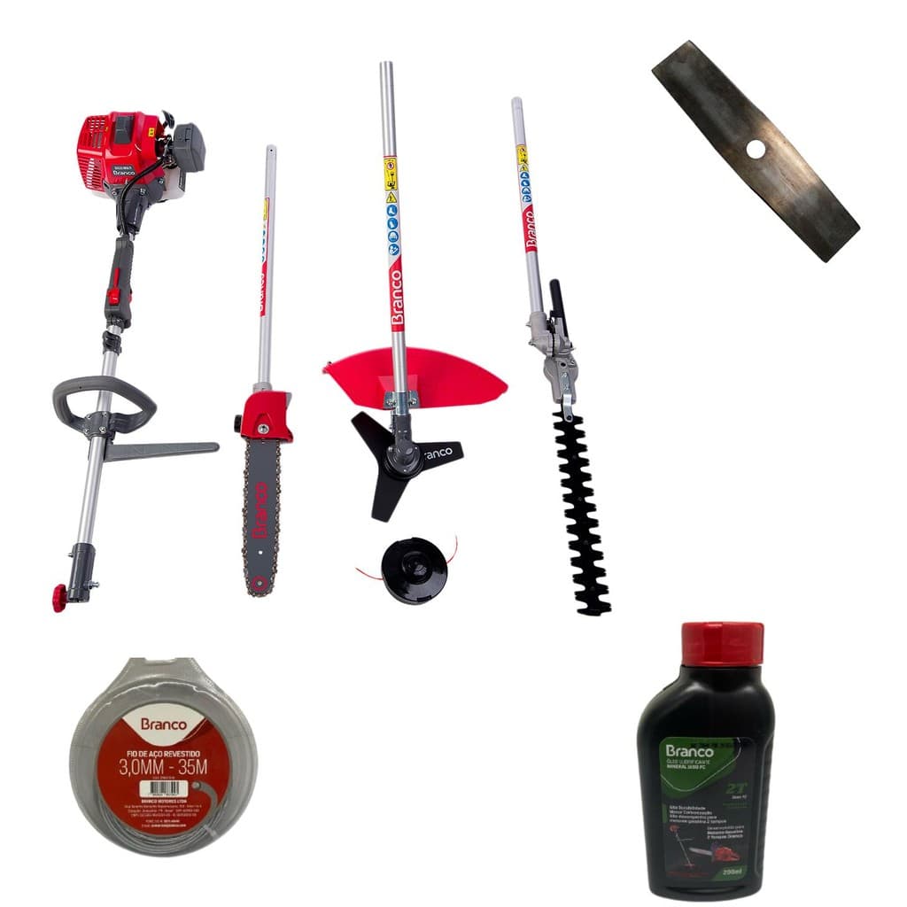 Roçadeira a Gasolina 25,4cc Multifunção BR-26Multi Branco com Kit
