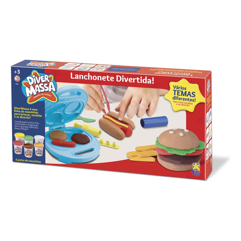 Diver Massa Lanchonete Divertida Massa De Modelar Divertoys8057