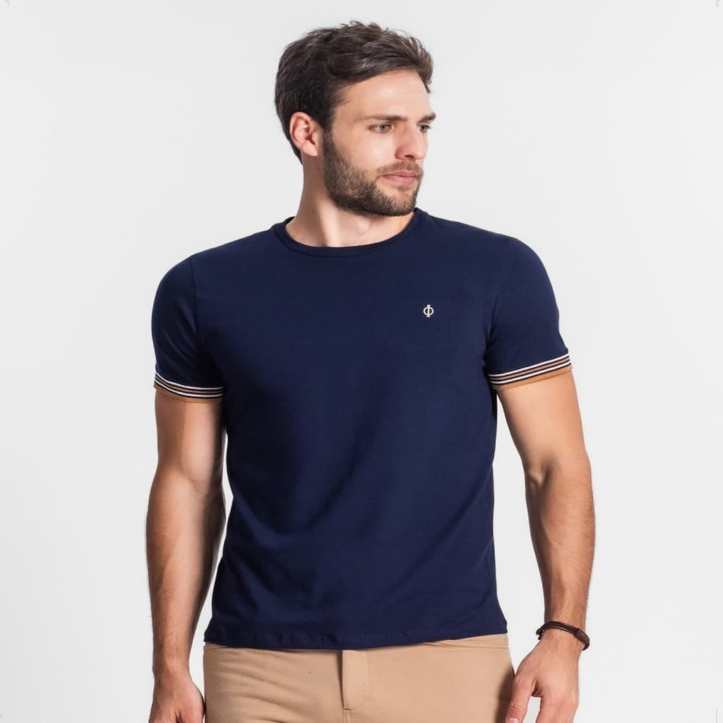 Camiseta Masculina Diametro Algodão Manga Curta Básica Proteção UV Manga Retilinea