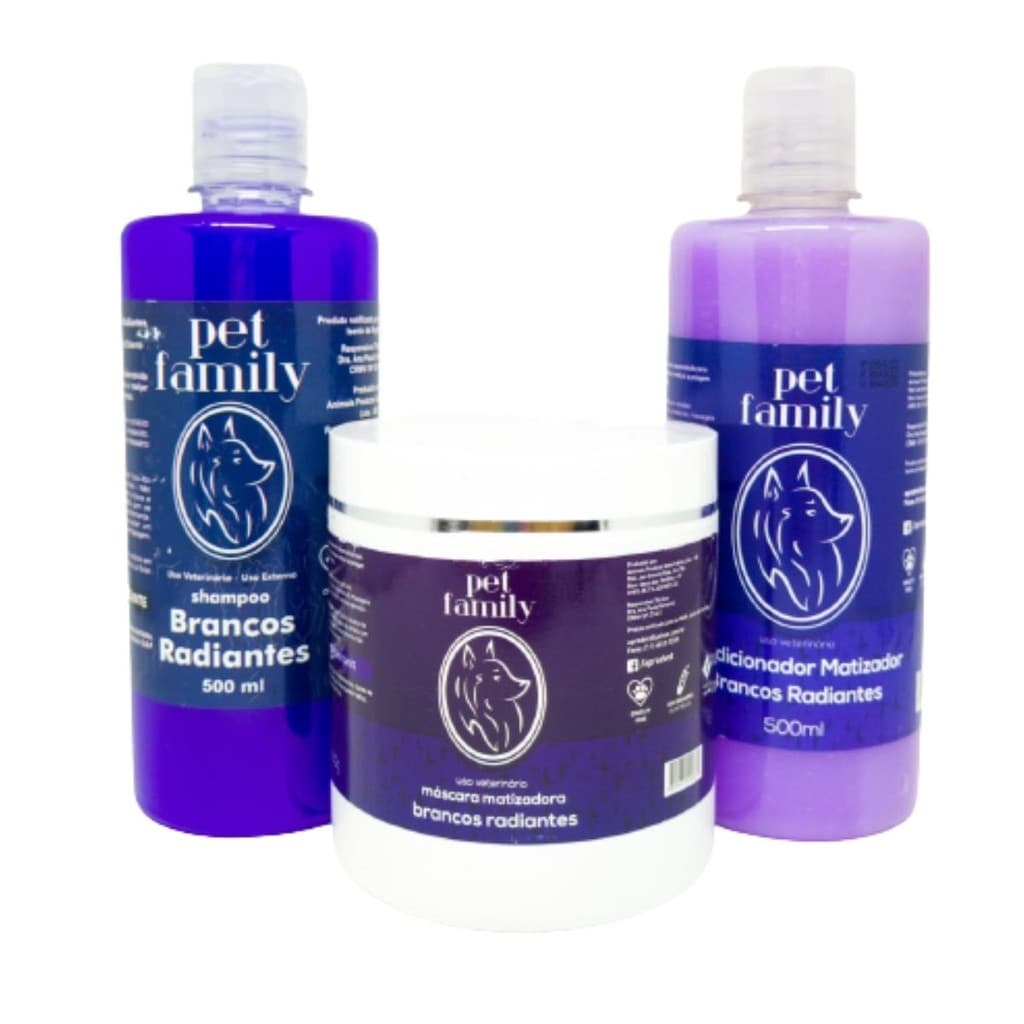 Kit Shampoo Branqueador Matizador  + Condicionador +Mascara matizadora 500 Ml