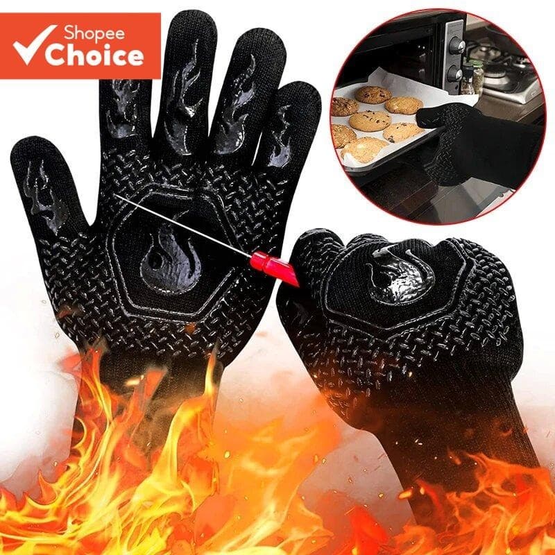 Luvas Protetoras de Alta Temperatura Resistentes a 800 Graus para Microondas e Forno de Silicone