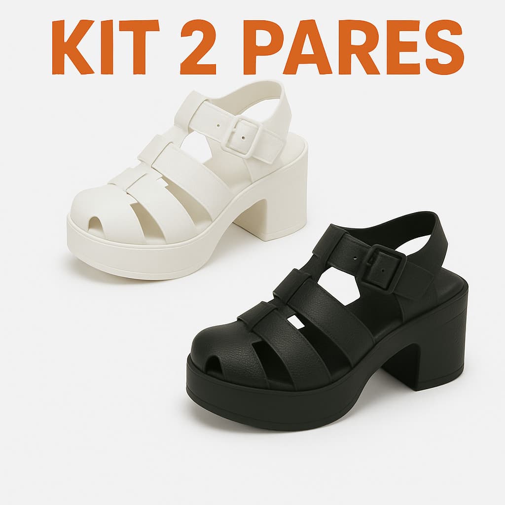 Kit Pares Sandália Tratorada Blogueira Confortável Lançamento