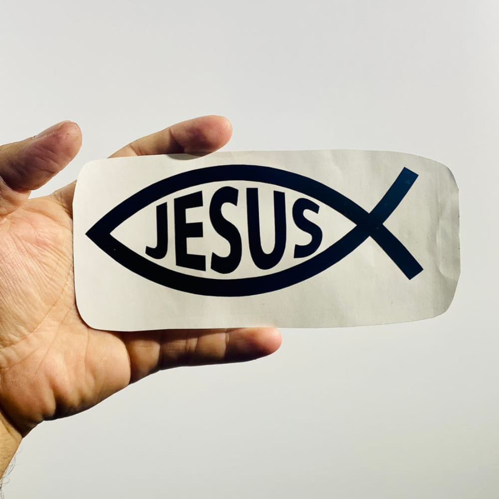 Adesivo Jesus peixinho para carro moto baú de moto bike caminhão religioso
