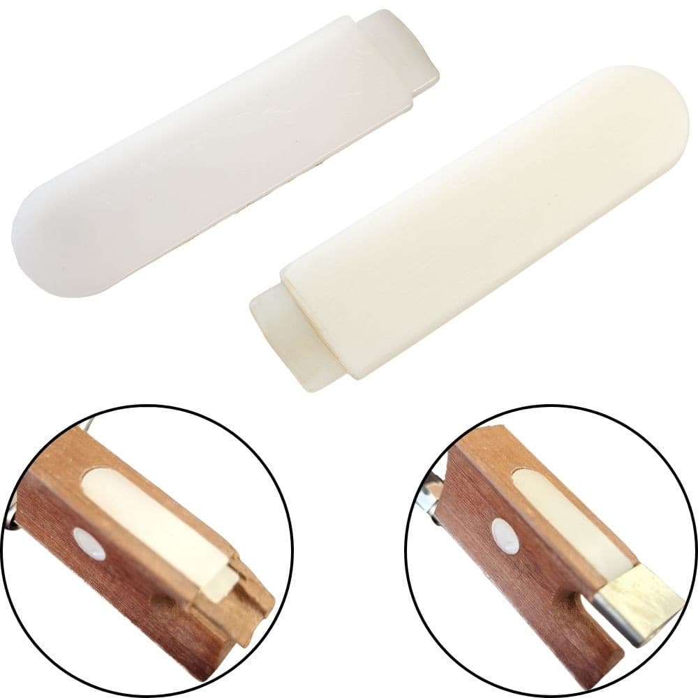 Acabamento Plástico Branco para Talão de Arco para Violino e Viola Manutenção Luthier Reposição