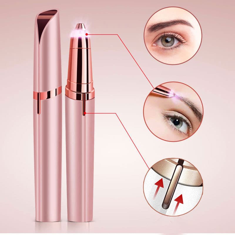 Aparador Elétrico de Sobrancelha Feminino - Portátil, Indolor, Recarregável via USB | Depilador Facial