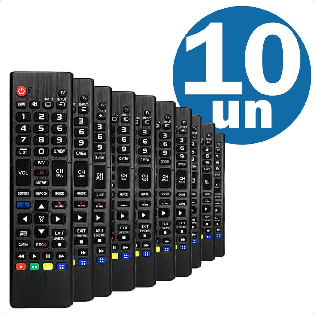 Controle Remoto Compativel Com Tv Smart LG 43UH6000 Kit Com 10 ATACADO
