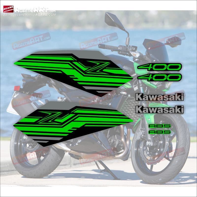 Adesivo Moto Kawasaki Z400 2018-2023 Laterais Traseira Kit Completo Impermeável Personalizado Decal