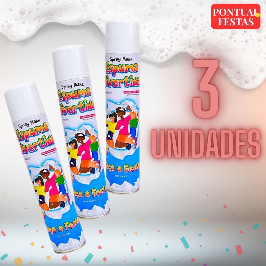 KIT 3 Espuma Divertida 400ml Carnaval Make+