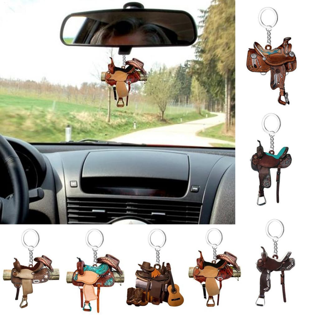 Pingente De Cowboy Ocidental Acrílico Sela Cowgirl Ornamento De Carro Cavalo phdbr