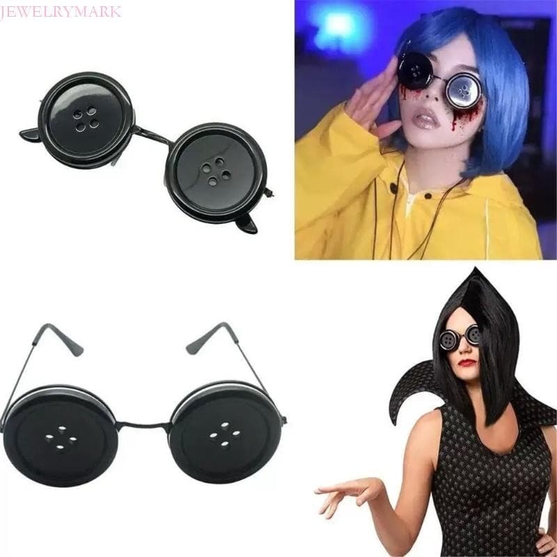 Jeudeu Coralines Botão Olhos Óculos Cosplay Adereços Para Traje