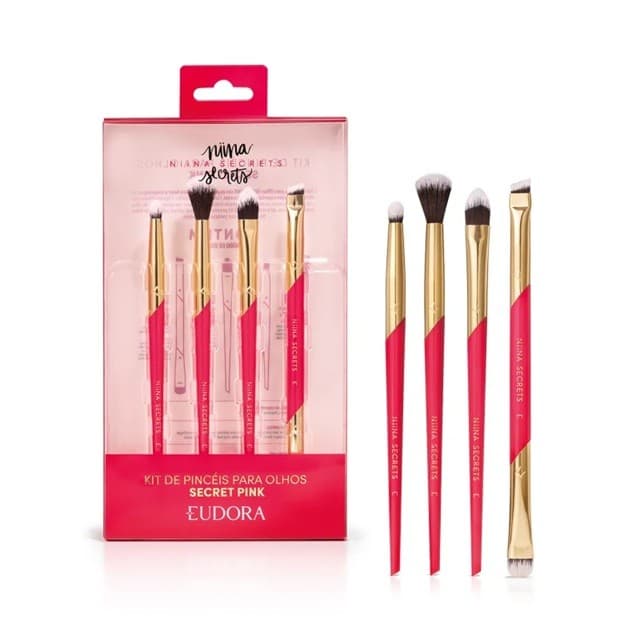 Novo Kit Pincéis para Olhos Secret Pink Niina Secrets