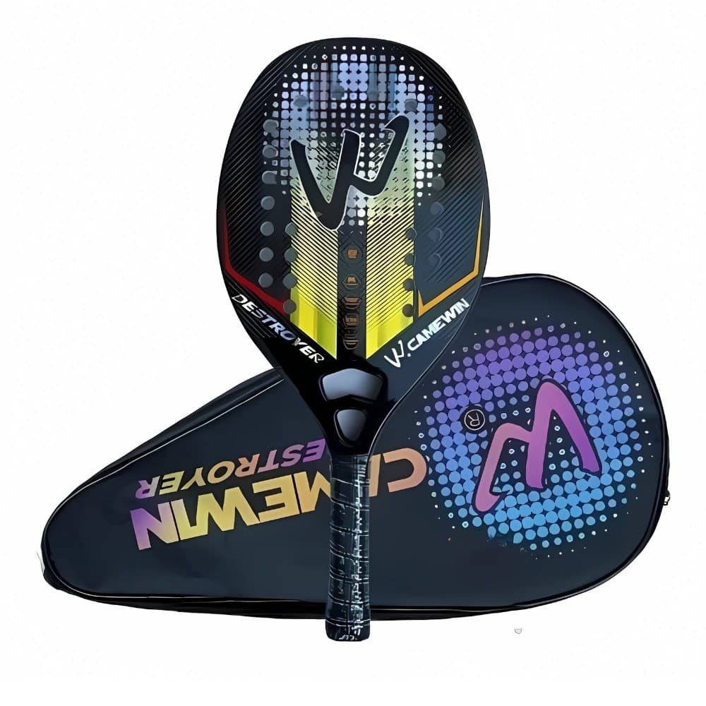 Raquete Beach Tennis Camewin Destroyer 3k Carbon Amarelo + Brinde