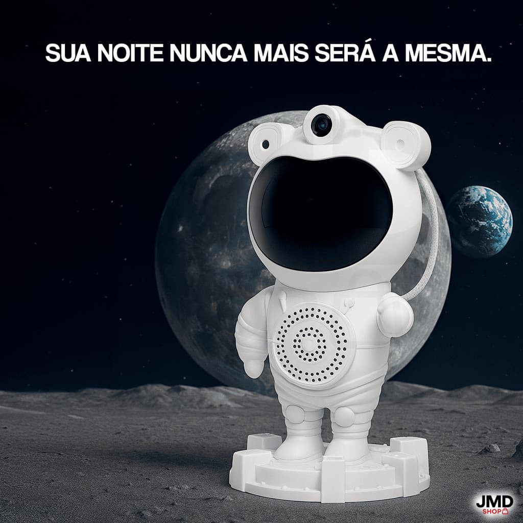 Projetor Luminaria Luz Led Galaxia Luz Noturna De Estrelas Astronauta Portatil