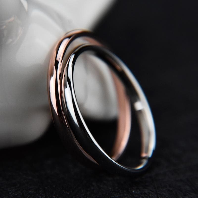 Anel Simples De Aço Titânio Fino E Brilhante , Joia De Casamento , Redondo , Presente Para Amantes Do Dia Dos Namorados