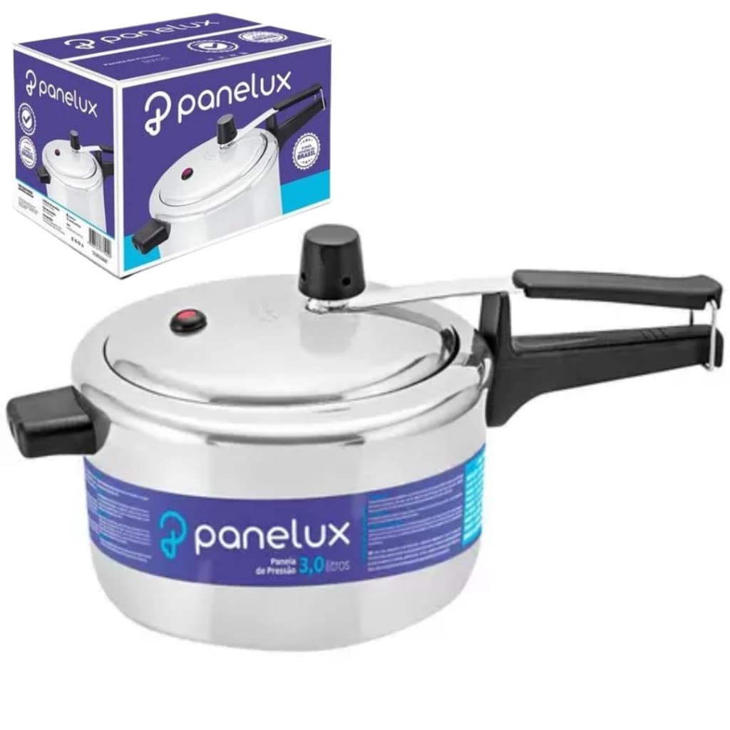 Panela de Pressão Pequena 3Litros Alumínio Polido 3L Classic Panelux - Envio Imediato Pronta Entrega
